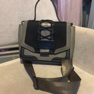 Steve Madden Black and Gray Crossbody Bag